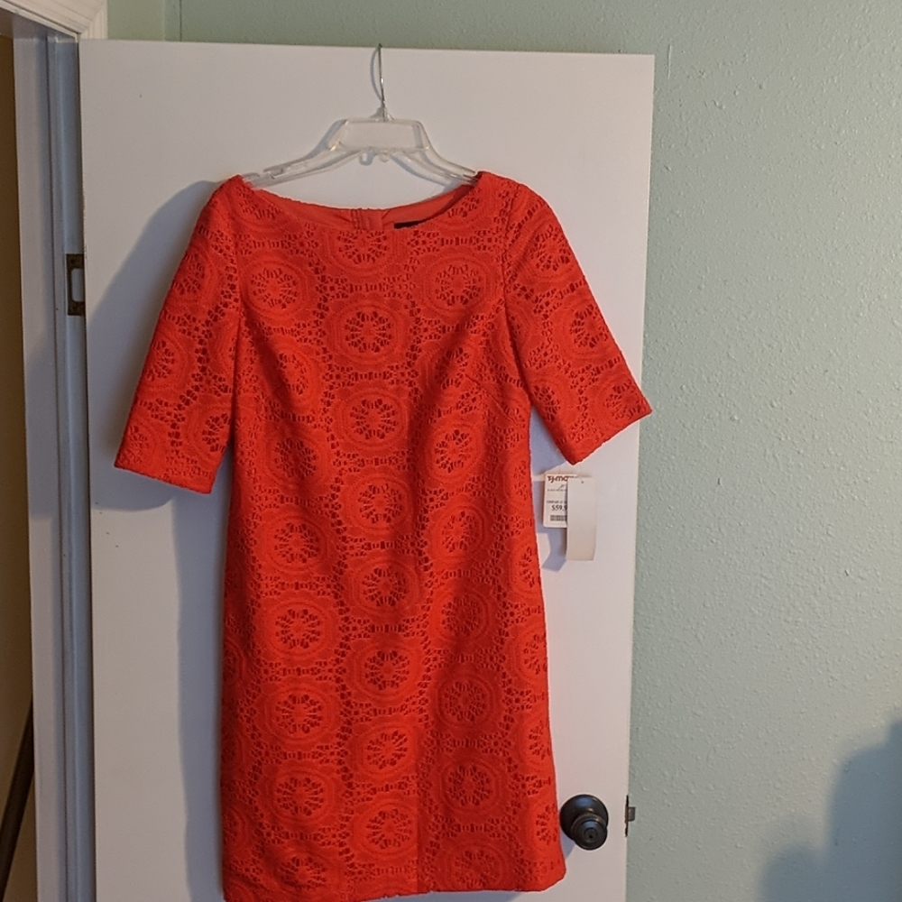 NWT Adrianna Papel Dark Coral Lace Medallion Dress
